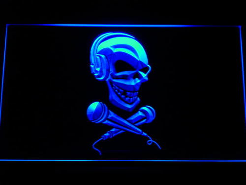 Skull Headphone Microphone Neon Light Sign